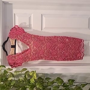 HOLT Sexy Crystal Pink Dress